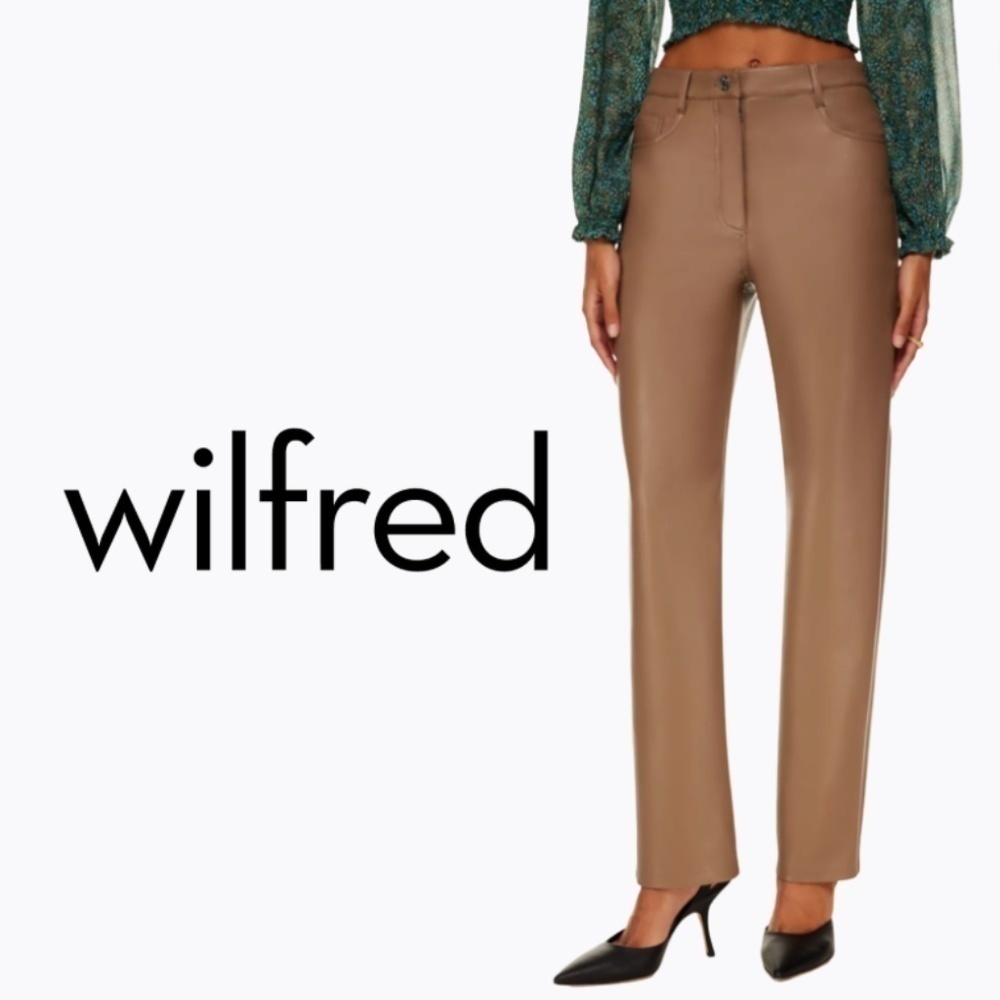 WILFRED The Melina™ Pant High-Waisted Vegan Leather Pants CONSTANT CARAMEL